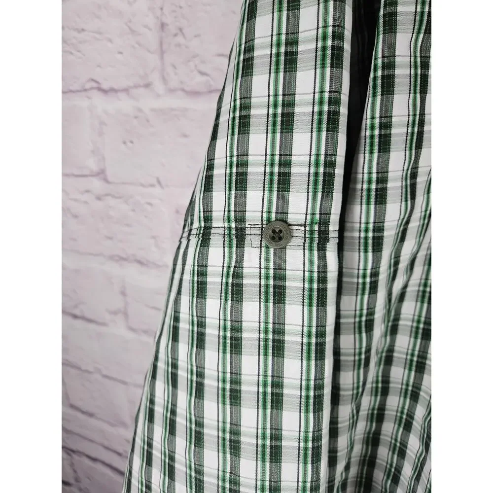 The North Face Men's XL‎ Button Down Shirt Green Black White Plaid